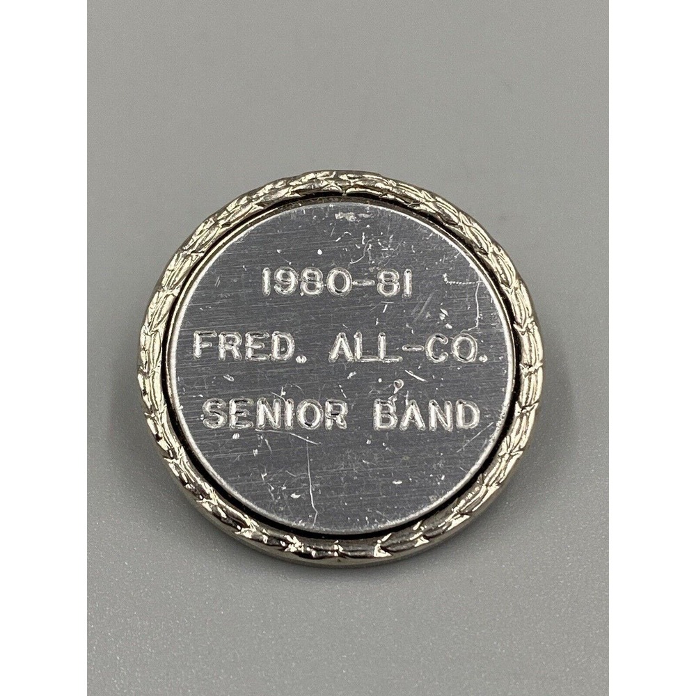 1980-81 FRED. ALL-CO. Senior Band Silver Colored‎ Round Shaped Lapel Pin
